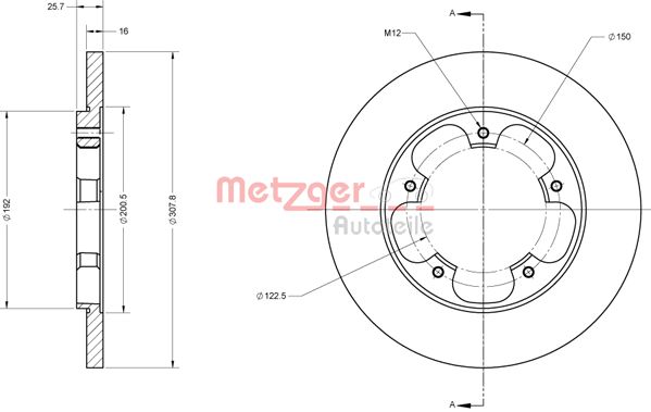 METZGER Hátsó féktárcsa 6110816_METZ